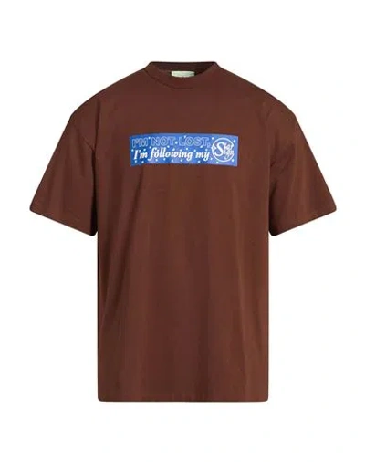 Aries Man T-shirt Brown Size L Cotton
