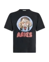 Aries Man T-shirt Charcoal Size L Cotton In Black