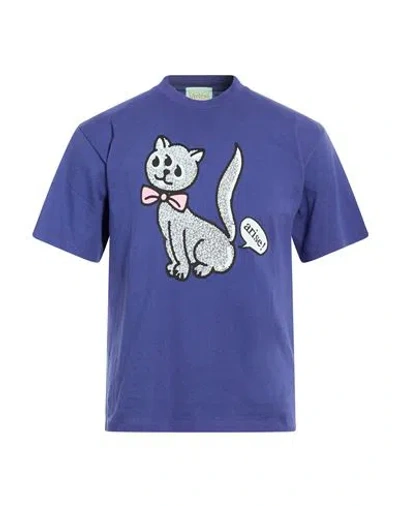 Aries Man T-shirt Dark Purple Size M Cotton