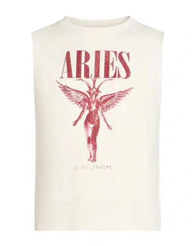 Aries Man T-shirt Ivory Size L Cotton In White