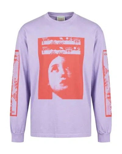 Aries Man T-shirt Lilac Size M Cotton In Purple