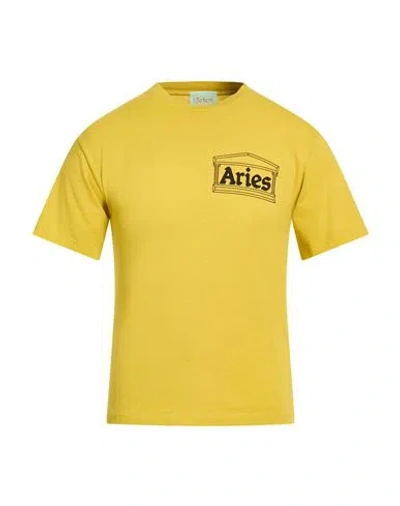 Aries Man T-shirt Mustard Size Xs Cotton In Yellow