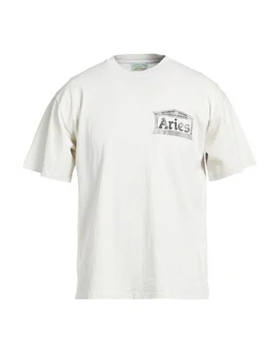 Aries Man T-shirt Off White Size L Cotton
