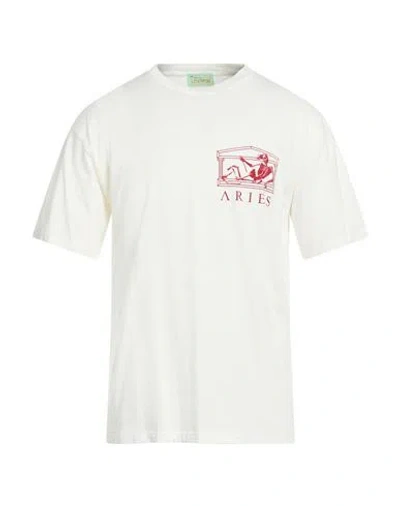 Aries Man T-shirt Off White Size L Cotton