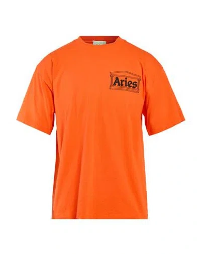 Aries Man T-shirt Orange Size L Cotton