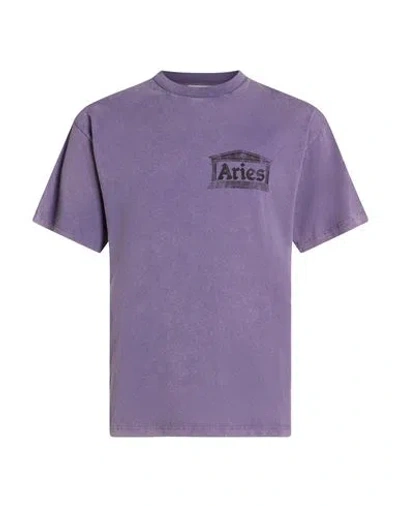 Aries Man T-shirt Purple Size S Cotton