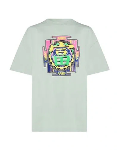 Aries Man T-shirt Sage Green Size L Cotton