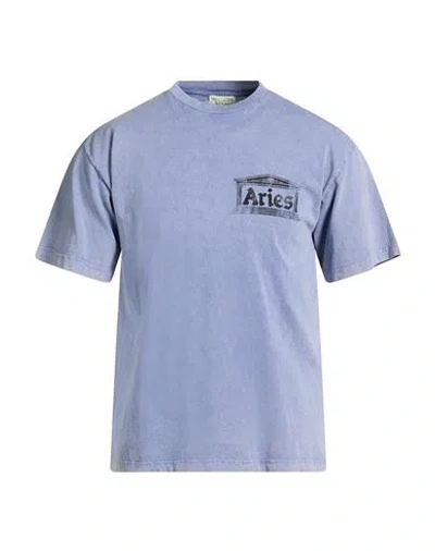 Aries Man T-shirt Slate Blue Size L Cotton