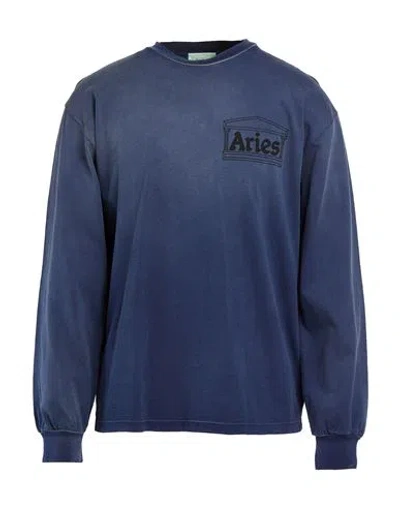 Aries Man T-shirt Slate Blue Size L Cotton