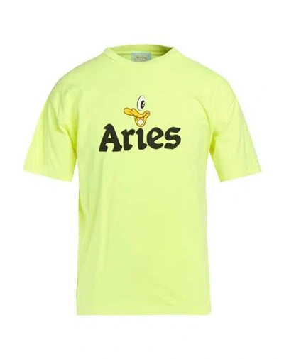 Aries Man T-shirt Yellow Size L Cotton In Green