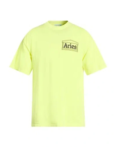 Aries Man T-shirt Yellow Size M Cotton In Green