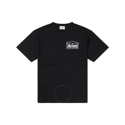 ARIES ARIES MEN'S BLACK LOGO PRINT T-SHIRT