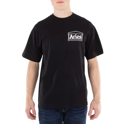 ARIES MEN'S BLACK LOGO PRINT T-SHIRT