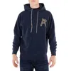 Aries Men's Navy Reverse Column Cotton Hoodie In Blue