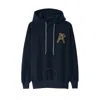 Aries Men's Navy Reverse Column Cotton Hoodie In Blue