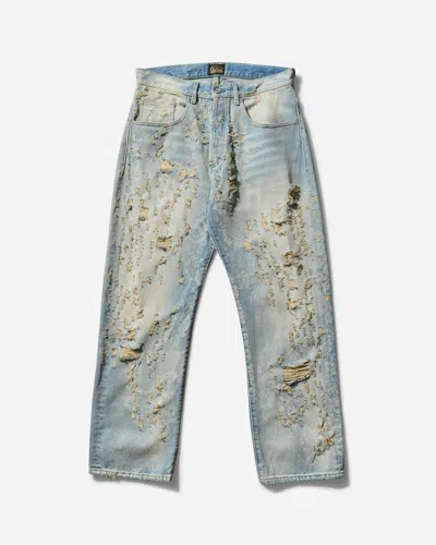 Aries Men S Destroyed Lace Batten Jeans In Blue