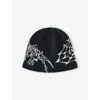 Aries Mens Overload Logo-embroidered Knitted Beanie Black In Black