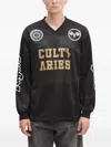 Aries Mesh-panel Long-sleeve Jersey In Black