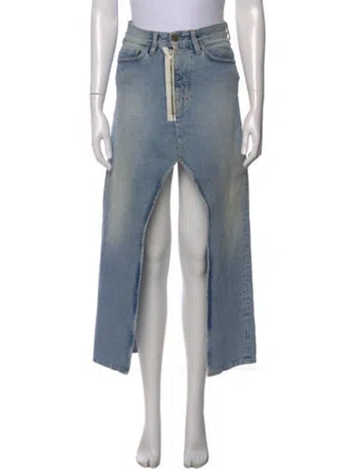 Pre-owned Aries Midi Length Skirt In Blue