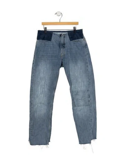 Pre-owned Aries Mid-rise Straight Leg Jeans In Blue