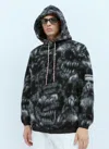 Aries Monster Fleece Hooded Sweatshirt In Black