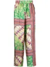 Aries Printed Silk Trousers In Multicolor