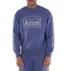 Aries Navy Reflective Column Cotton Sweatshirt In Blue