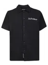 Aries No Problemo Embroidered Button-up Shirt In Nero