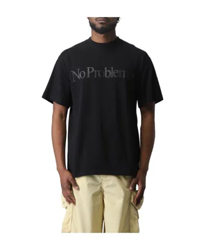 Aries No Problemo Printed Crewneck T-shirt In Black