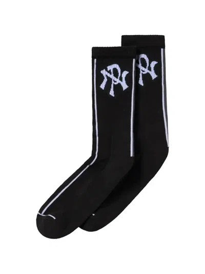 Aries Nyp Logo-jacquard Socks In Multi
