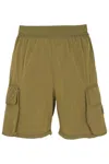 Aries Olive Green Nylon Hybrid Sweashort