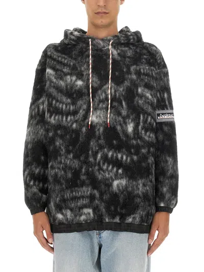 Aries Oversize Virgin Wool Blend Sweatshirt In Black