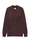 Aries Oversized Chenille Knit Cardigan In Brown