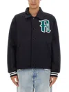 Aries Oversized Varsity Jacket In Blue