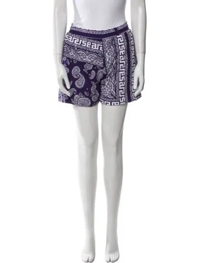Pre-owned Aries Paisley Print Mini Shorts In Purple
