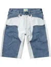 Aries Panelled Denim Shorts In Blue