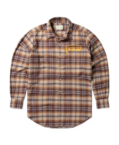 Aries Plaid-check Flannel Shirt In Brown