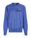 Aries Plain Knitted Sweater With Large Profile In Blue