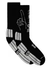 Aries Pointing-hand Striped Socks In Black