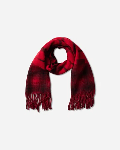 Aries Press Gothic Checked Wool Scarf In Red