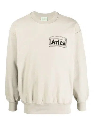 Aries Temple Logo-print Cotton Sweatshirt In Green