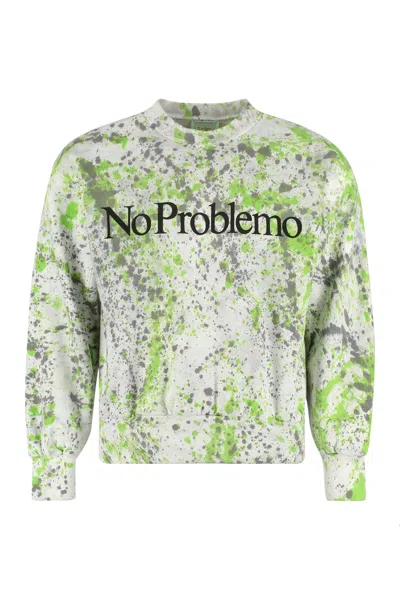 Aries Printed Sweatshirt In Green