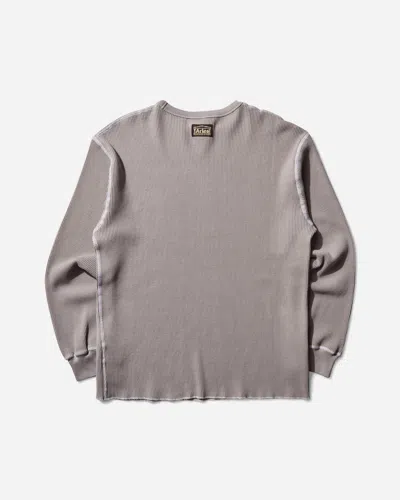 Aries Reversible Temple Waffle Longsleeve T-shirt In Gray