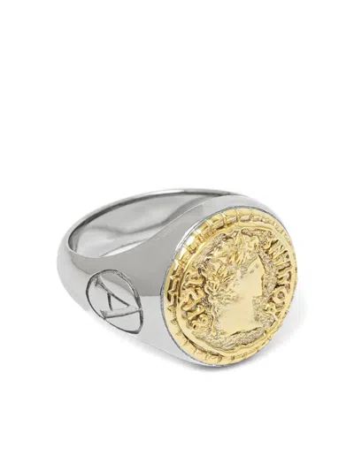 Aries Siegelring Mit Münzdetail In Silver