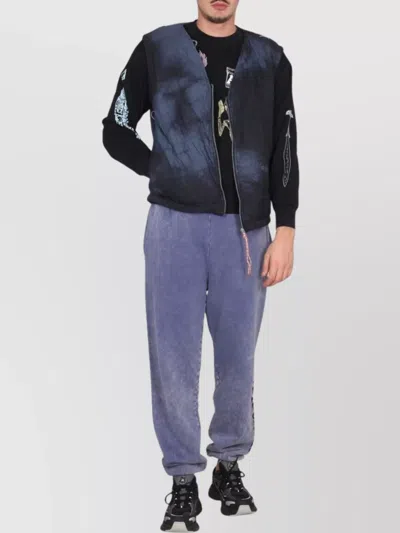 Aries Sleeveless Tie-dye Vest V-neck In Blue