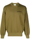 Aries Slogan-print Cotton Sweatshirt In Green