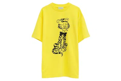 Pre-owned Aries Smoking Tiger Ss Tee Yellow