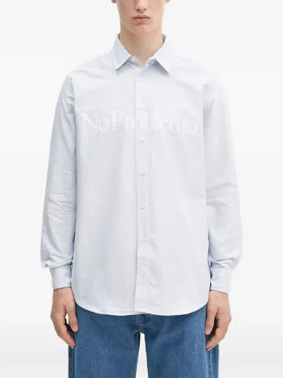 Aries Stripe-pattern Shirt In Blue