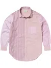 Aries Striped Button-up Shirt In Pink