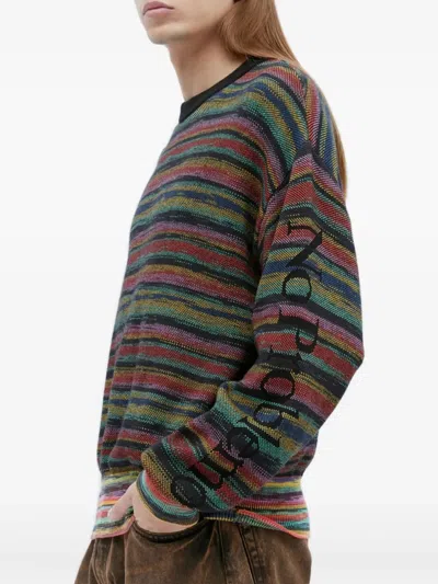 Aries Striped Jumper In Green